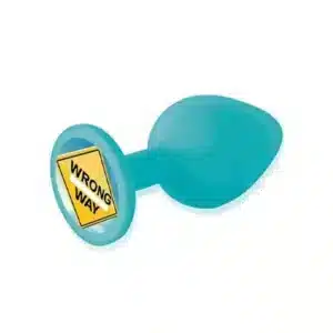 Elite Premium Teal Silicone Butt Plug - Wrong Way