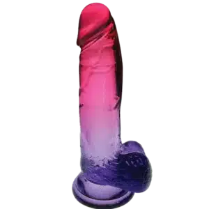 Elite Shades Pink and Purple 8" Gradient Jelly Dildo with Suction Cup