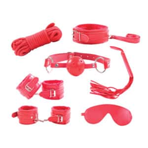 Supreme 7-Piece BDSM Kinky Essentials Kit - Red