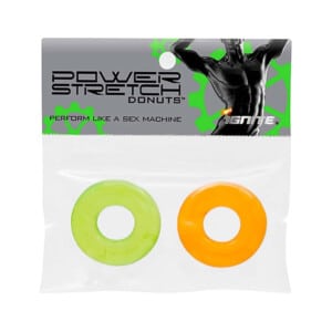 Thick Power Stretch 2" Donut Cock Rings - Green and Yellow