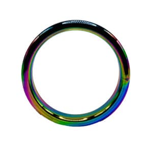 Thin Rainbow Stainless Steel Cock Ring - 1 1/2"