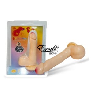 Realistic 7" Jelly Dong with Pink Painted Tip - Light Beige