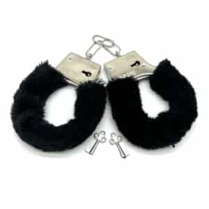 Elite BDSM Black Furry Handcuffs