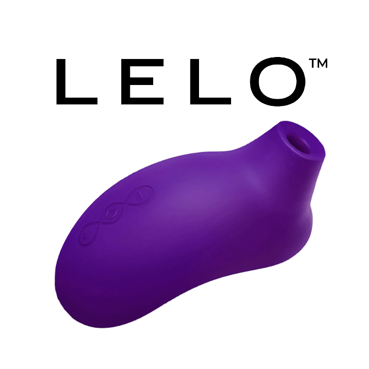 Purple LELO massager device on white background