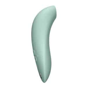 Green ergonomic personal massager with controls