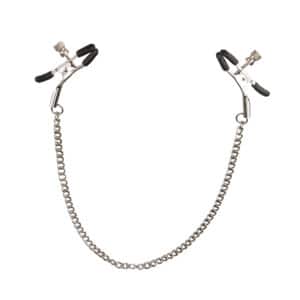Metal chain with adjustable clamps