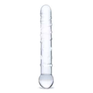 Clear textured glass rod with bulbous end