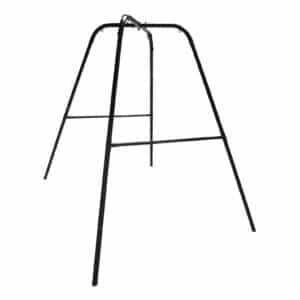Black metal swing frame without seats