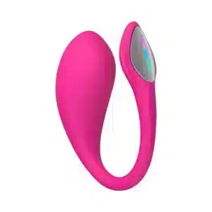 Pink wearable vibrator with app control features.